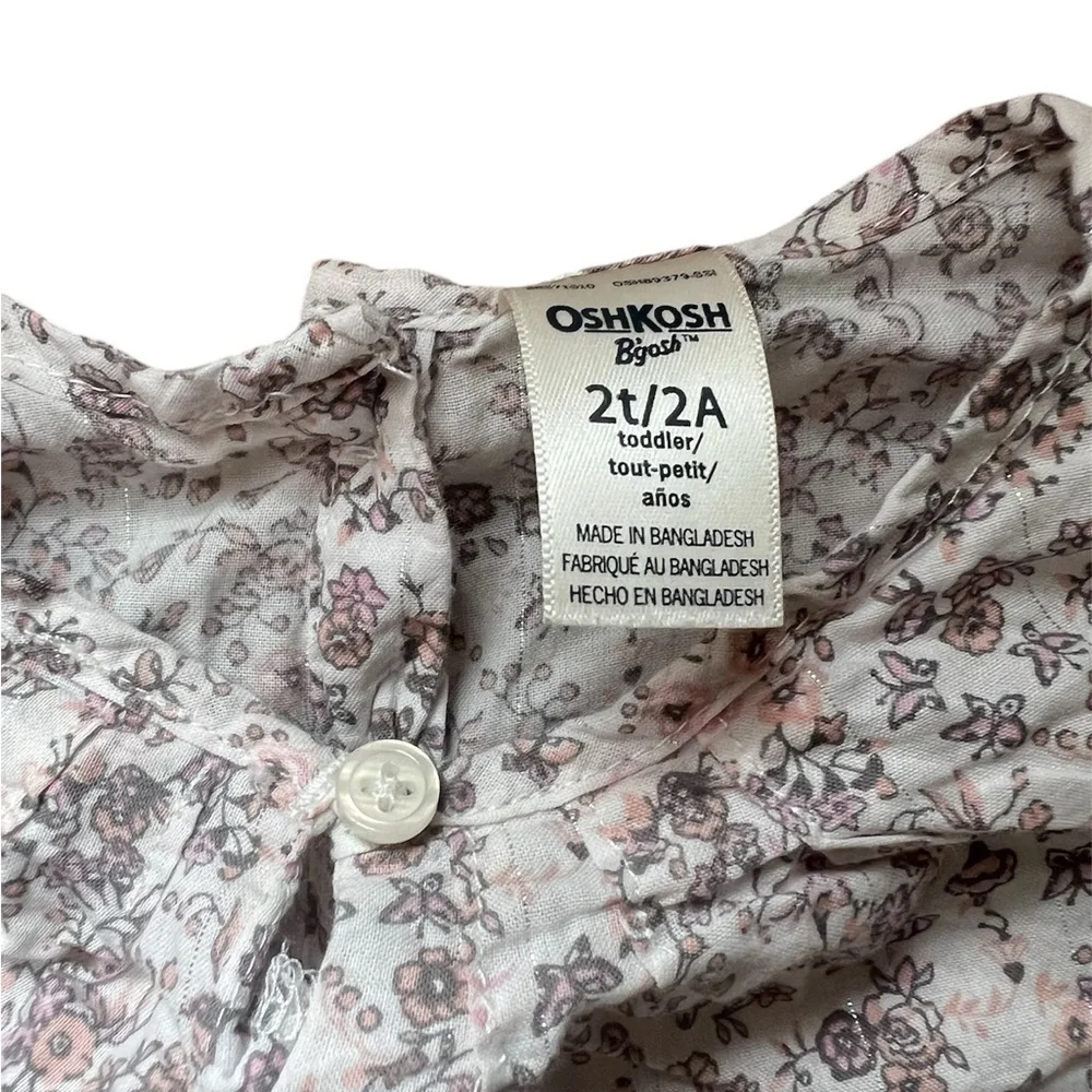 Oshkosh Toddler Butterfly Floral Print Long-Sleeve Top | 2T